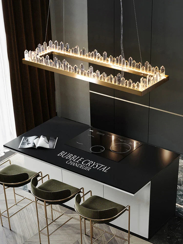 Decorbites™ Goldener Kristall-LED-Kronleuchter für modernes Esszimmer