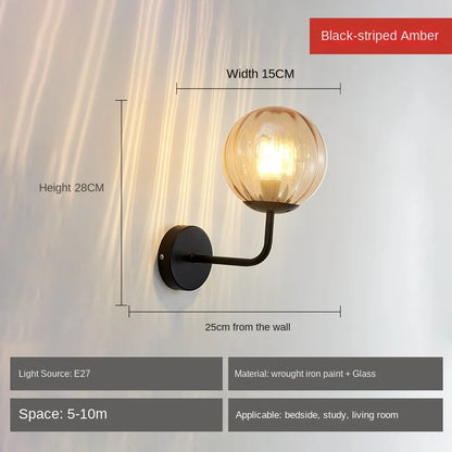 Decorbites™ Glasball-LED-Wandleuchte: Gold Nordisch Minimalistische Wandlampen Beleuchtung Schlafzimmer-Dekor-Armaturen