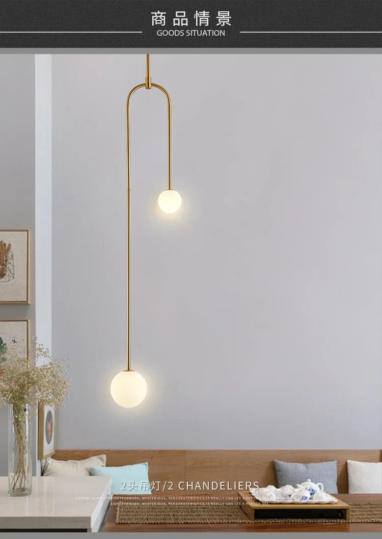 Gold Glass Ball Hanging Lamp