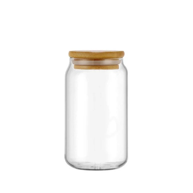 Decorbites™ Glas-Trinkbecher mit Bambusdeckel – Hochwertiges Borosilikatglas-Tee-, Saft- und Kaffeetasse
