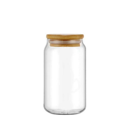 Decorbites™ Glas-Trinkbecher mit Bambusdeckel – Hochwertiges Borosilikatglas-Tee-, Saft- und Kaffeetasse
