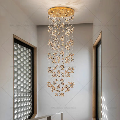 Decorbites™ Kristall-Treppenhaus-Leuchter | Moderne elegante Loft-Villa-Beleuchtung