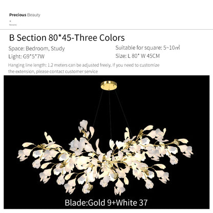 Decorbites™ Ginkgo Biloba Kronleuchter: Elegantes Duplex Wohnzimmer Hotel-Lobby-Pendant-Licht