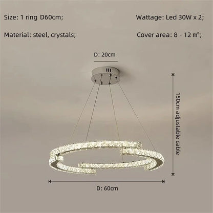 Decorbites™ Kristall-LED-Kronleuchter Anhängerleuchte Moderne Luxus-Eingangshalle Deckenlampe