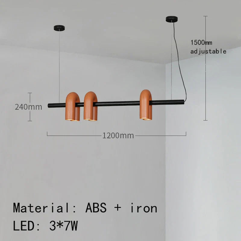 Decorbites™ Art-Deco-Metall-Leuchter in Schwarz, Orange und Grau – Verstellbares Kabel – Beleuchtung für Esszimmer, Eingangsbereich, Schlafzimmer