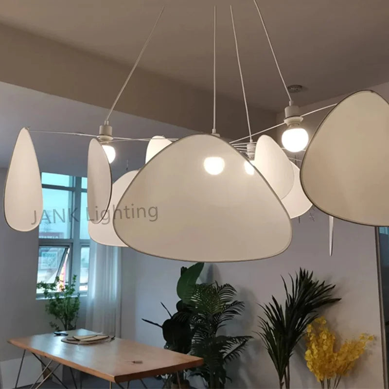 Decorbites™ Blattgitter-Hängeleuchte: Designer-Weißes Stoffschirm-Aufhängungsbeleuchtung für Kücheninsel, Wohnzimmer, Schlafzimmer