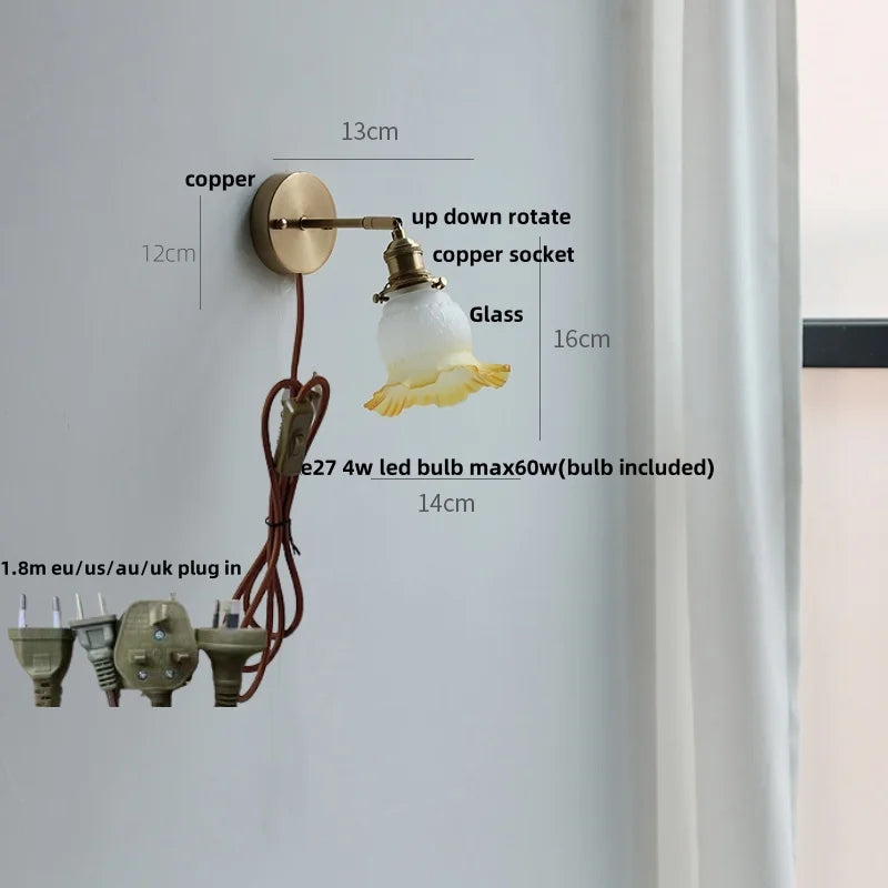 Decorbites™ Krone Glas LED Wandlampen Messing Schalter Treppenarmaturen