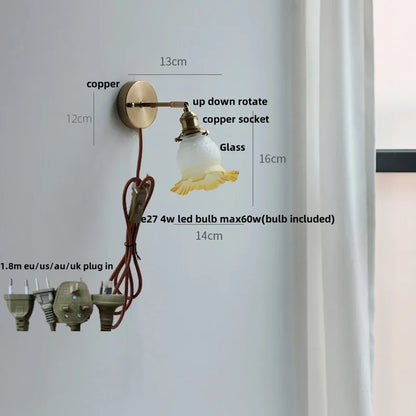 Decorbites™ Krone Glas LED Wandlampen Messing Schalter Treppenarmaturen