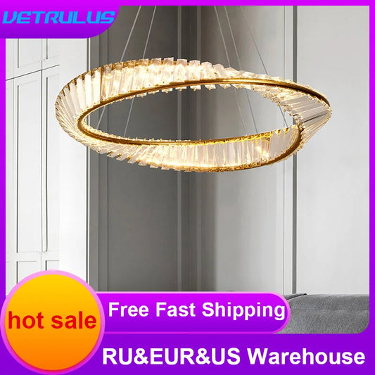 Decorbites™ Gold Möbius-Streifen-Anhänger-Leuchter für luxuriöse Wohn- und Essbereiche