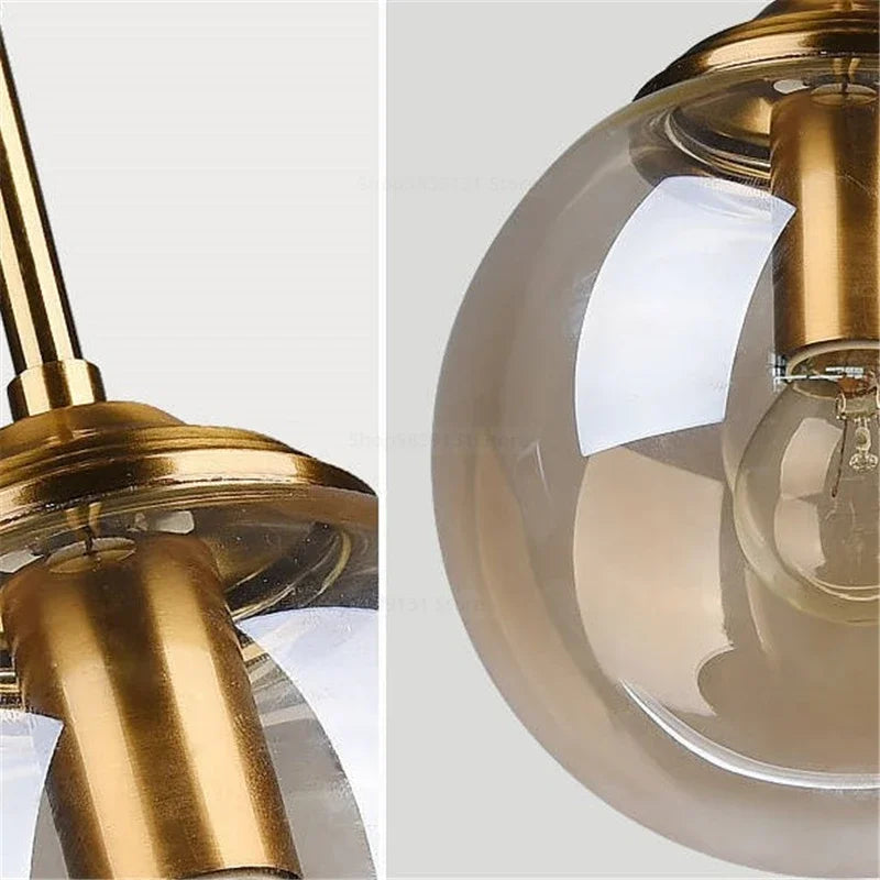 Decorbites™ Graue Glasball-Hängeleuchten Vintage-Spiegel Schlafzimmer Wohnzimmer Dekoration