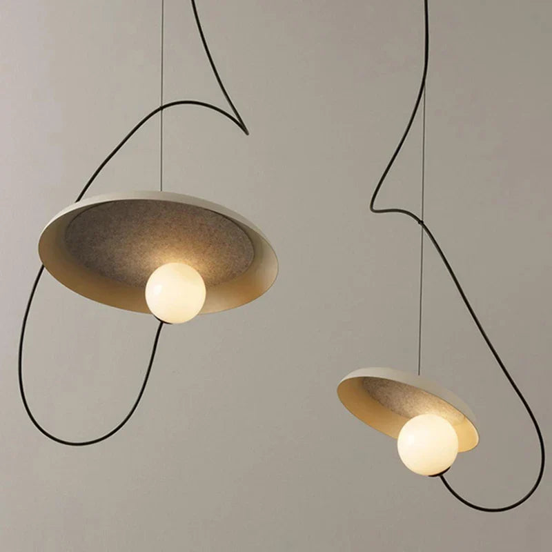 Magnetic Attraction White Metal Pendant Light