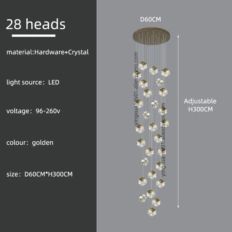 Decorbites™ Kristall Moderne Kronleuchter für Wohnzimmer Luxus-Loft LED-Beleuchtung Treppenhaus-Kronleuchter