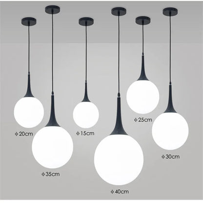 Decorbites™ Glas-Kugeln-LED-Hängeleuchten für modernes Wohnzimmer, schwarze/weiße Hornarmaturen