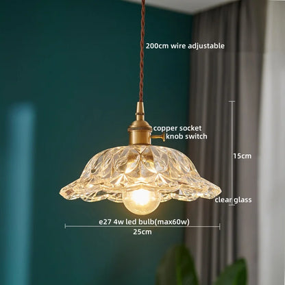Decorbites™ Japanischer Stil LED-Hängeleuchte Kupferglas Hängelampe