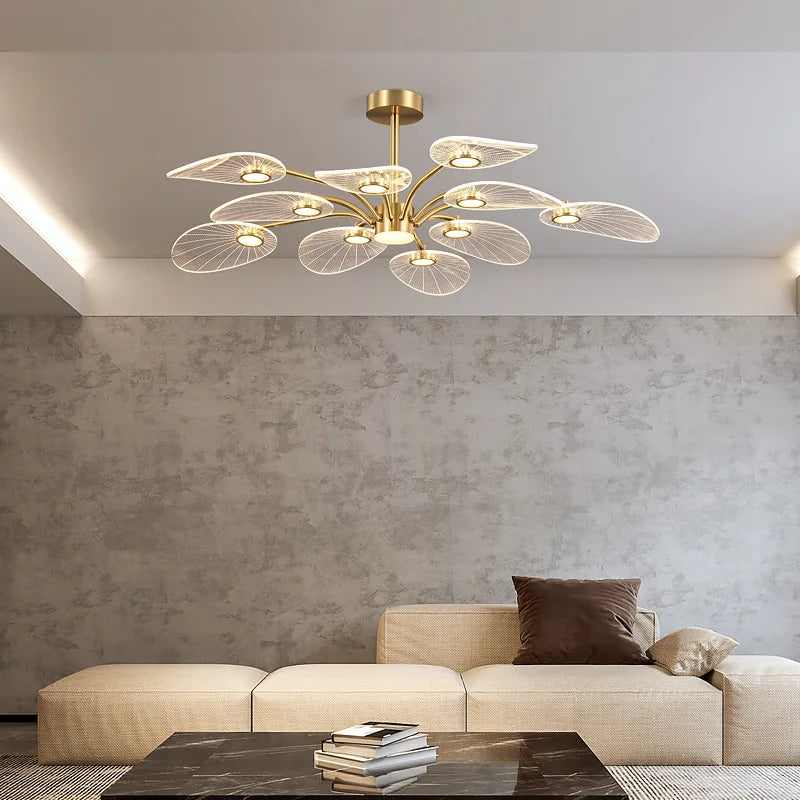 Decorbites™ Goldene Kunst-Pfau-LED-Kronleuchter für modernes luxuriöses Wohnzimmer, Schlafzimmer, Esszimmer, Hotel