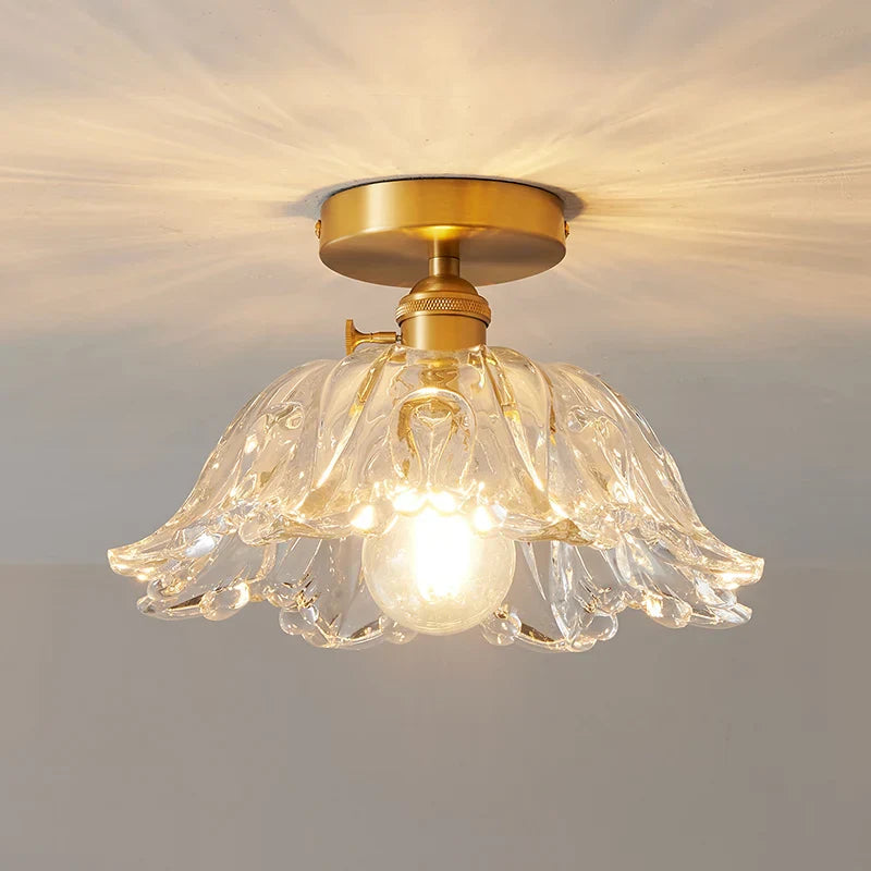 DecorBites™ Glass Copper LED Ceiling Light - Simple Art Decorative Chandelier