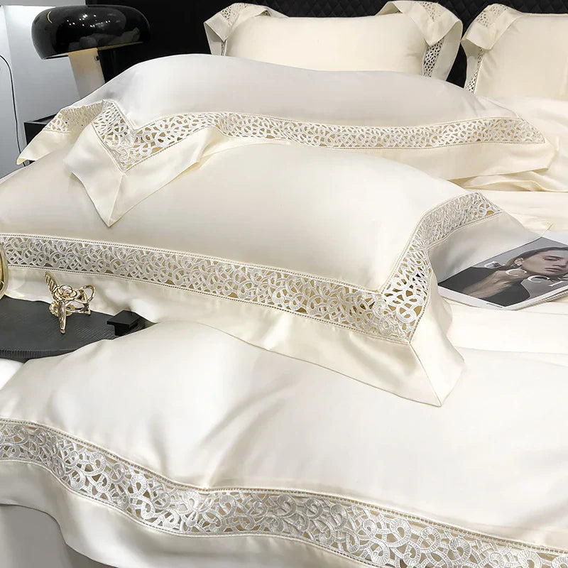 Decorbites™ Eukalyptus-Lyocell 1000TC Luxus-Bettwäsche-Set mit breitem Rand, weich, seidenartig und atmungsaktiv