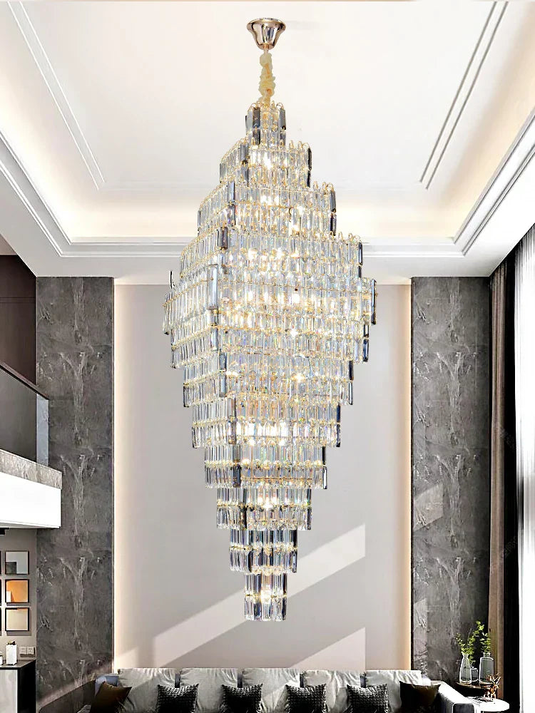 Decorbites™ Kristall-Große Kronleuchter für Villa-Duplex-Loft-Treppen, Elegante Hall-Pendant-Lampe