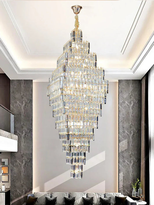 Decorbites™ Kristall-Große Kronleuchter für Villa-Duplex-Loft-Treppen, Elegante Hall-Pendant-Lampe