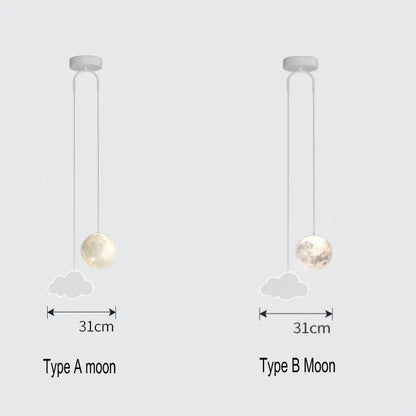 DecorBites™ Kids Star Cloud Moon Pendant Lamp with Remote Control Dimming