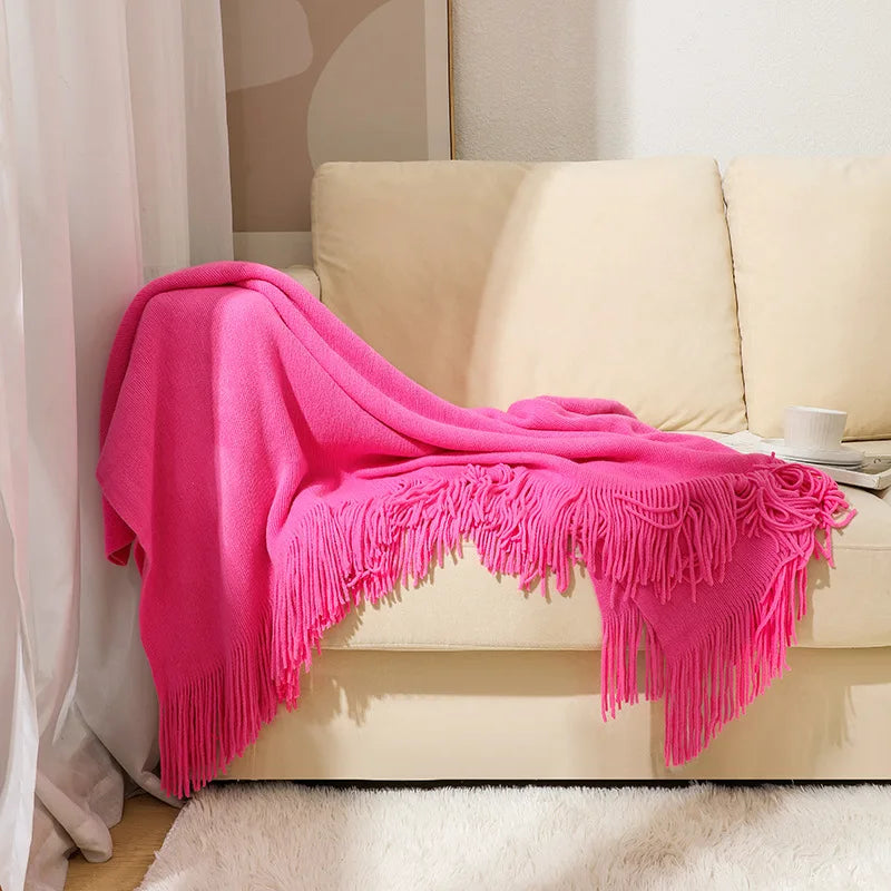 Decorbites™ Gestrickte Nordische Sofadecke - Weiche Wollmischung Bettrandtuch für Hotel-Schlafzimmer-Dekoration