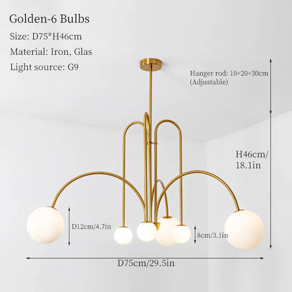 DecorBites™ LED Pendant Chandelier for Living Room Bedroom Decor