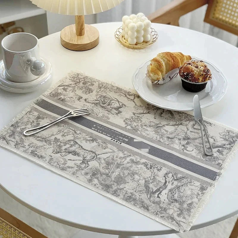 Decorbites™ Baumwoll-Leinen-Platzset - Tischdecken-Polster für Küchen-Essbereich