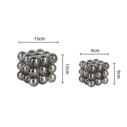 DecorBites™ Geometric Crystal Glass Ball Stack Blocks Home Decoration
