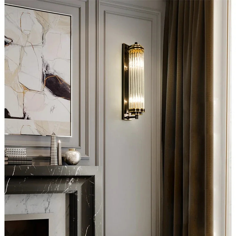DecorBites™ Crystal LED Gold Wall Sconce Modern Bedroom Decor Sconce Fixture