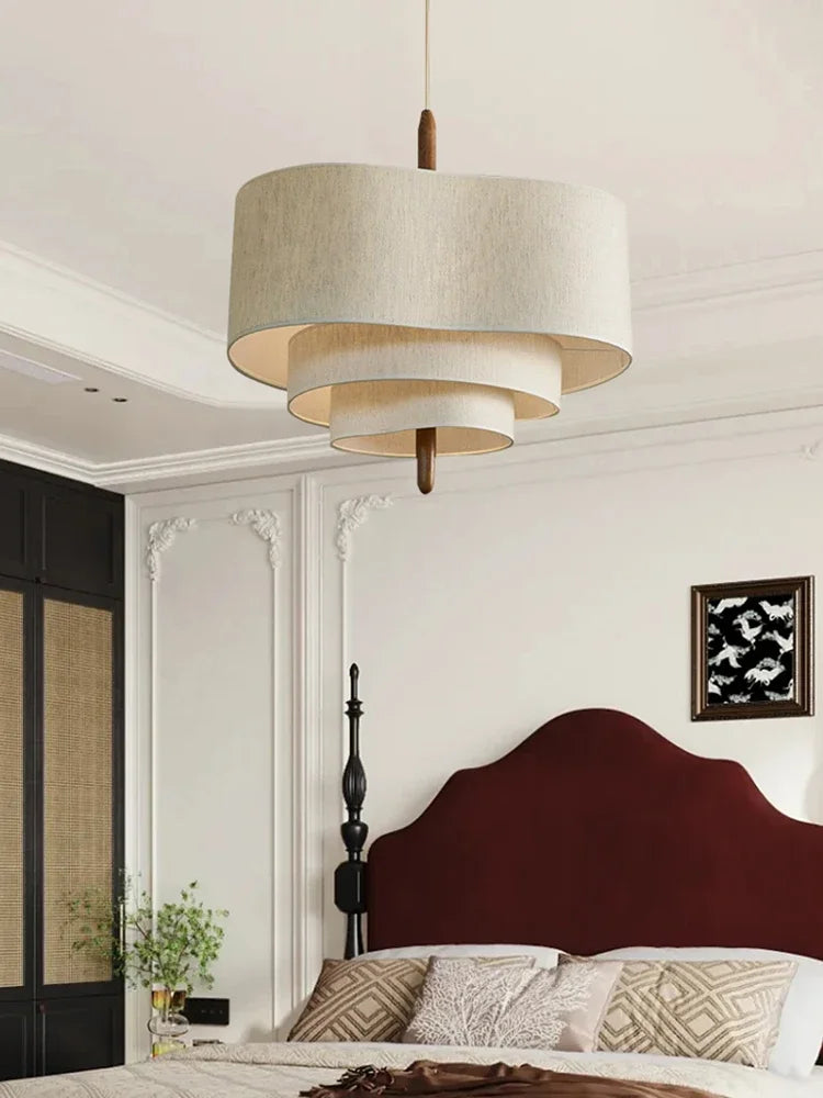 Decorbites™ Japanischer Stoff-Leuchter im Retro-Stil als Pendellampe für Wohnzimmer, Schlafzimmer, Restaurant, Hotel