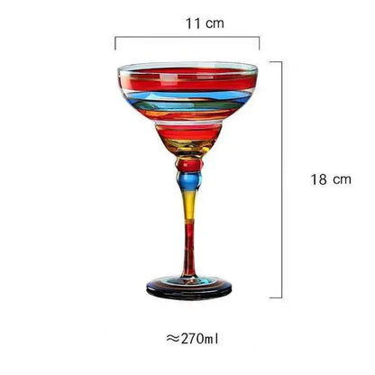 Decorbites™ Handgefertigtes Buntes Set Margarita-Weingläser für Hausbar, Hochzeitsfeier Trinkgeschirr