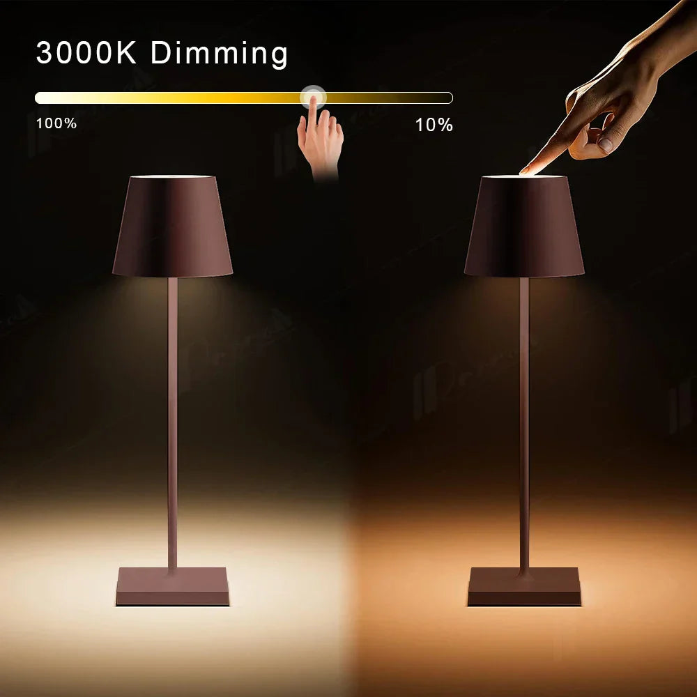 DecorBites™ Crystal LED Rechargeable Table Lamp - Elegant Cordless Hotel Restaurant Bar Light