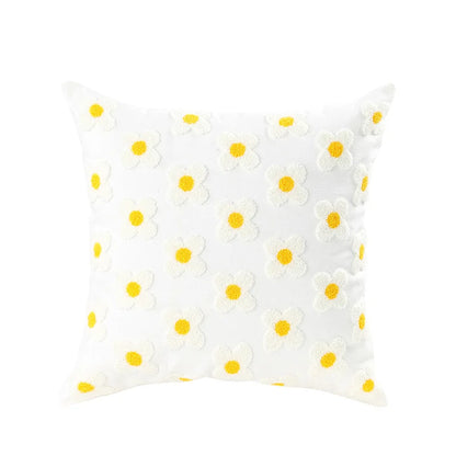 Decorbites™ Daisy Flora Stickerei Kissenbezug - Wohnaccessoires Gelb Blaue Blumen