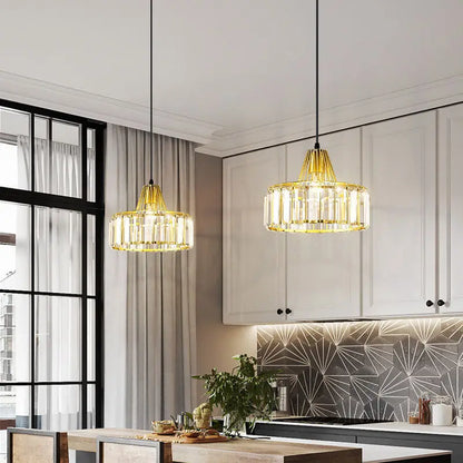 Decorbites™ Kristall-LED-Hängeleuchte: Retro-Gold-Lampenschirm für Wohnzimmer, Schlafzimmer, Esszimmer