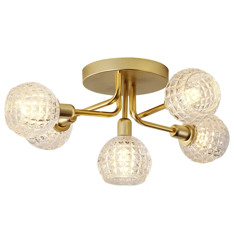 Gold Corrugated Ceiling Lamp