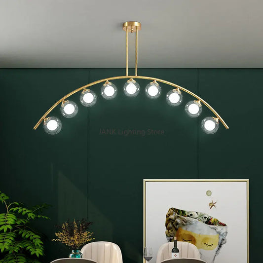 Decorbites™ Gold-Glas-Kugel-LED-Kronleuchter für modernes minimalistisches Dekor in Küche und Schlafzimmer