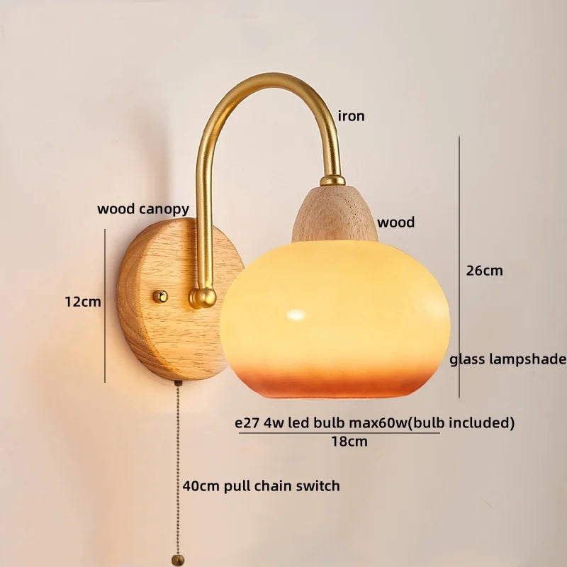 Decorbites™ Baumwoll-LED-Wandleuchten mit Zugschalter für Restaurant, Wohnzimmer, Schlafzimmer