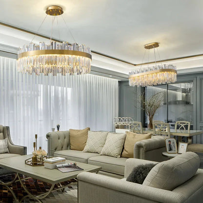 Decorbites™ Kristallanhänger-Lüsterleuchte – Nordisches Luxusgold-Deckenlicht für das Wohnzimmer