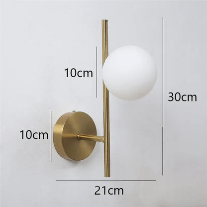 Decorbites™ Goldene Innenwandlampen mit Milchglas-Kugel, Doppel-G9-Birnen