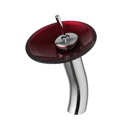 Decorbites™ Glas-Schaukel-Griff-Waschbeckenarmatur, Wasserfall-Mischbatterie, Chrom-Finish