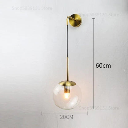 Decorbites™ Glasball-Wandlampe: Nordisch Moderne LED-Beleuchtung für Wohnzimmer, Schlafzimmer und Flur