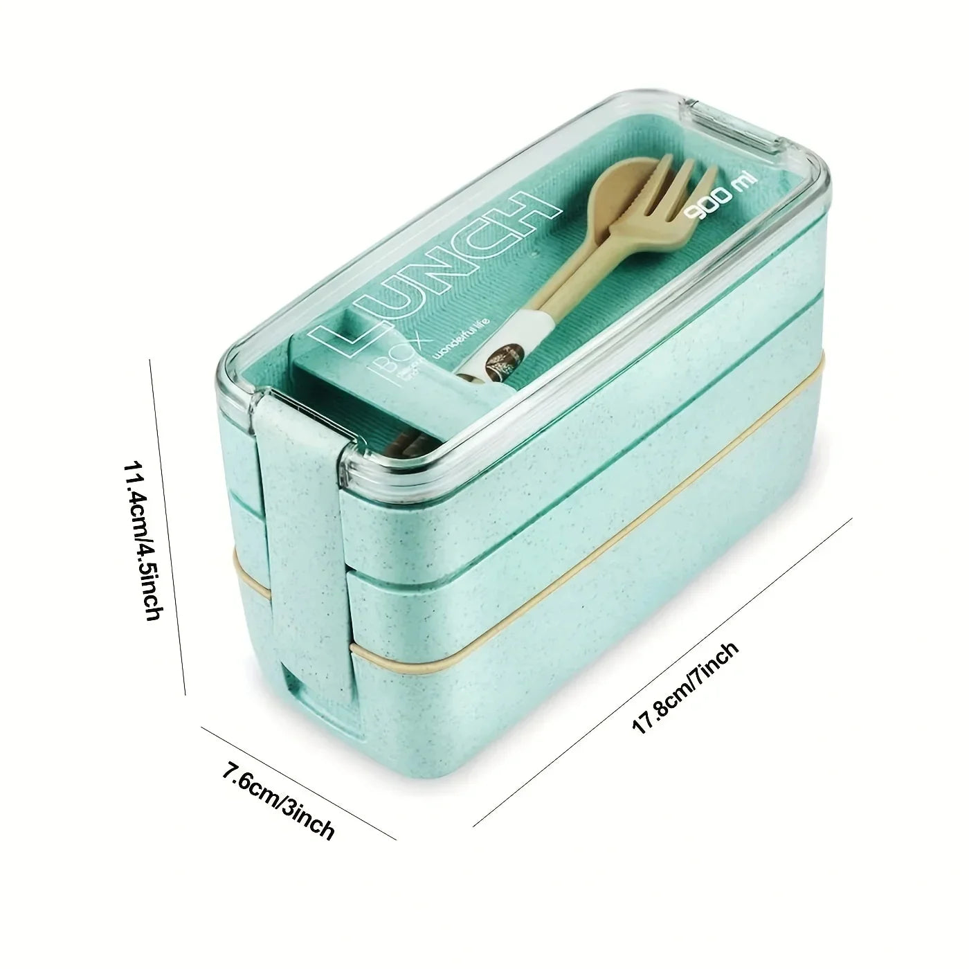 DecorBites™ 3-Layer Kids Bento Box Lunchbox, Microwave Safe Food Container, 900ML