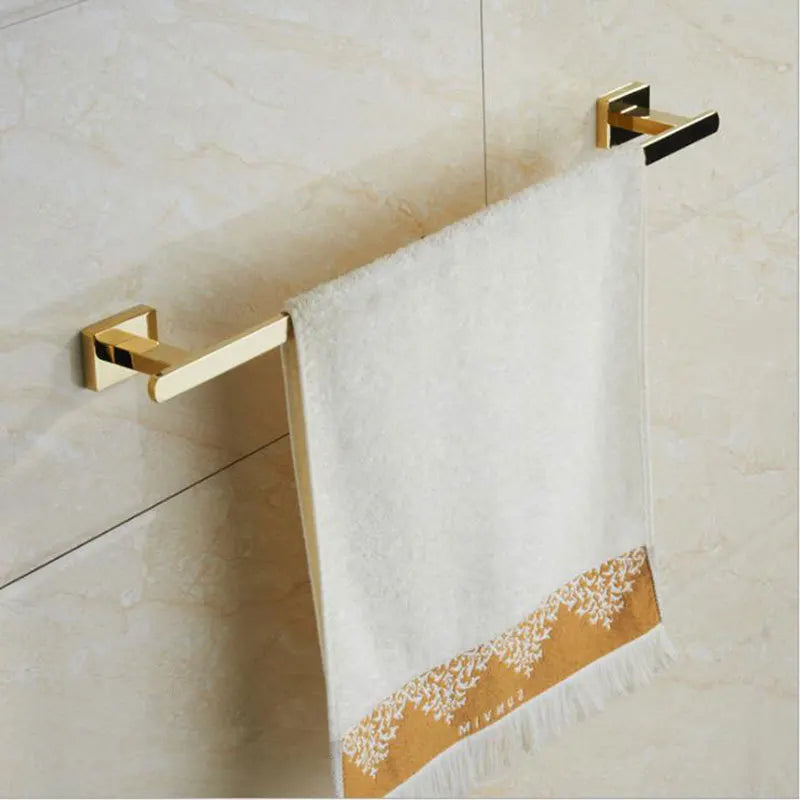 Decorbites™ Gold Messing Badezimmer-Armaturen 4-Teile-Set: Handtuchhalter, Handtuchring, Toilettenpapierhalter, Bademantel-Haken