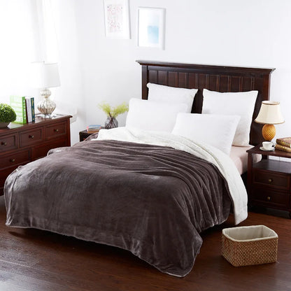DecorBites™ Cozy Lambswool Flannel Blanket for Sofa, Office, and Bed