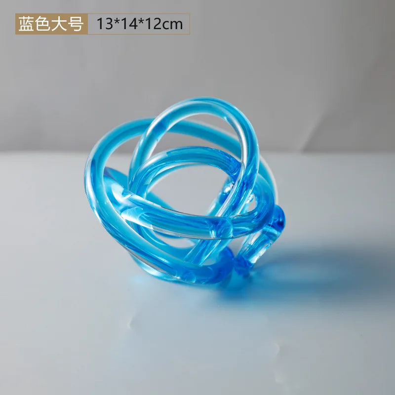 DecorBites™ Glass Knot Twist Sculpture Decor Geometric Decorative Home Figurines