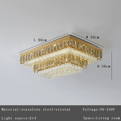 Decorbites™ Gold Kristall-Deckenleuchte: Luxuriöser Vintage-Kronleuchter für das Wohnzimmer