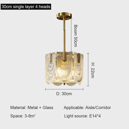 DecorBites™ Elegant Crystal Chandelier for Living Room, Restaurant, and Bedroom Lighting