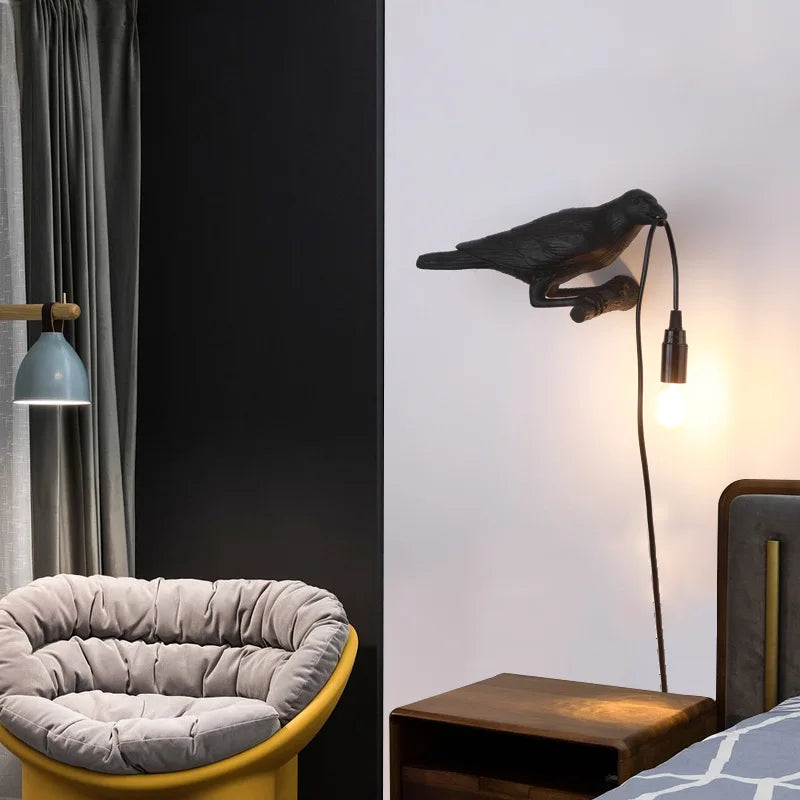 Decorbites™ Designer Vogel Wandlampe Moderne Harz Weiß Schwarz LED Licht Schlafzimmer Wohnzimmer