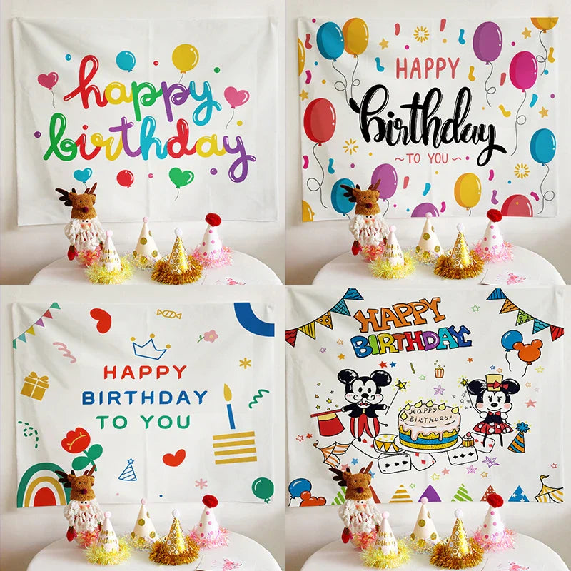 DecorBites™ Birthday Wall Tapestry Decoration Party Bedroom Hanging Cloth