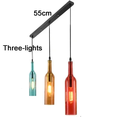 Nordic Glass Beer Bottle Pendant Light